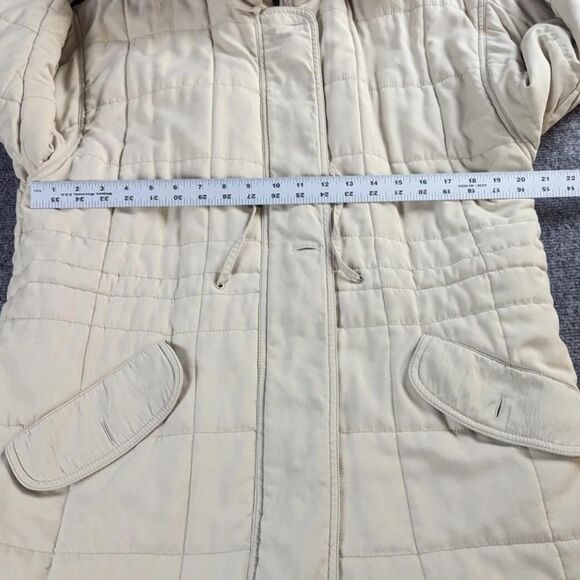 Larry Levine Coat Puffer Beige DOWN FILLED - Picture 4 of 8